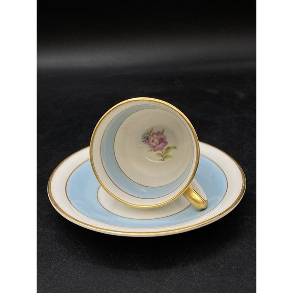 2pc Jackson Featherweight Cup & Saucer Set Fine Bone China Roses USA